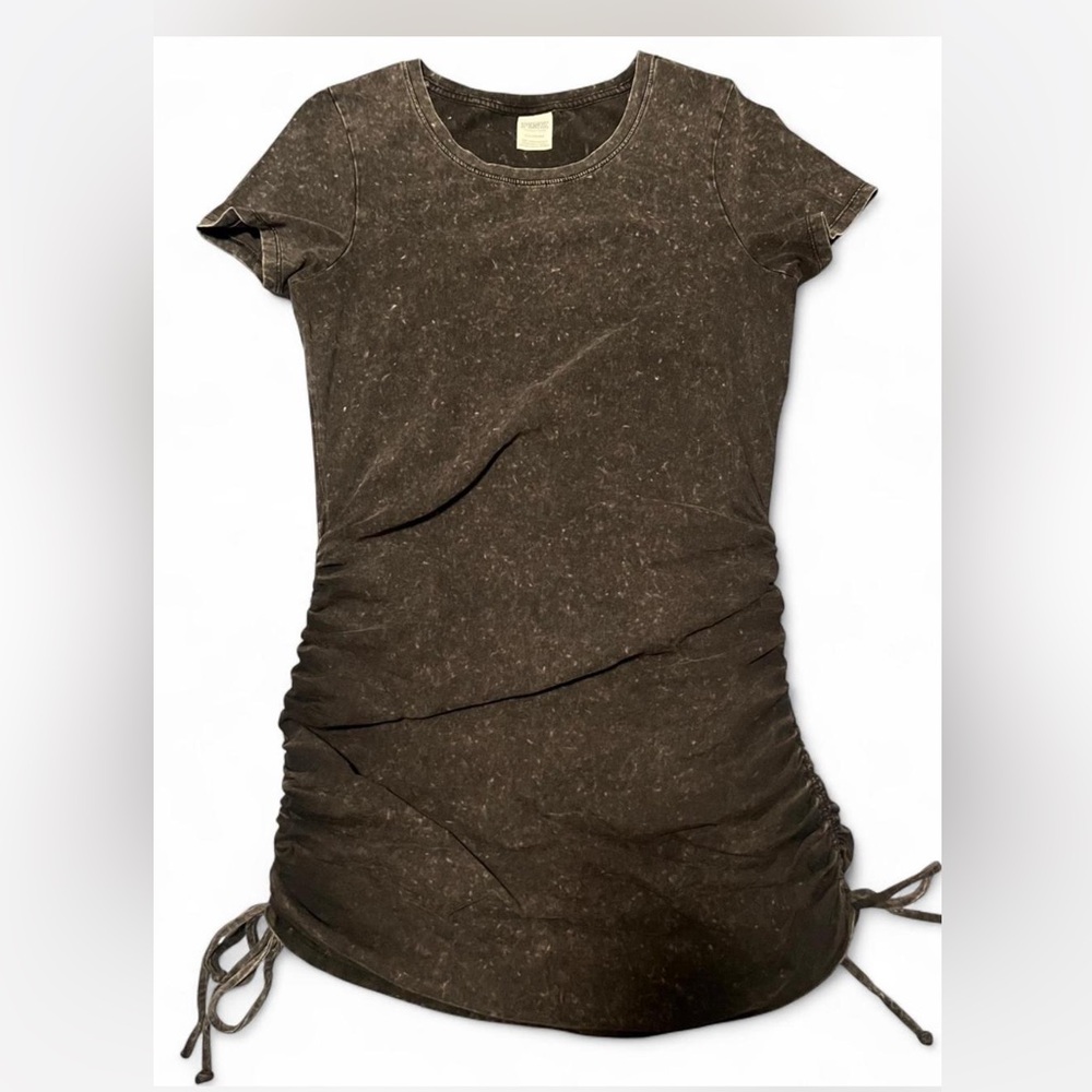 PINK Victoria's Secret Grey Ruched T-Shirt Dress